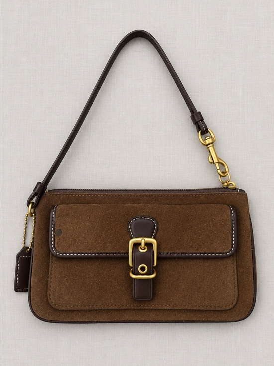 Coach Handbags - Coach Soho Suede Front-Buckle Wrislet